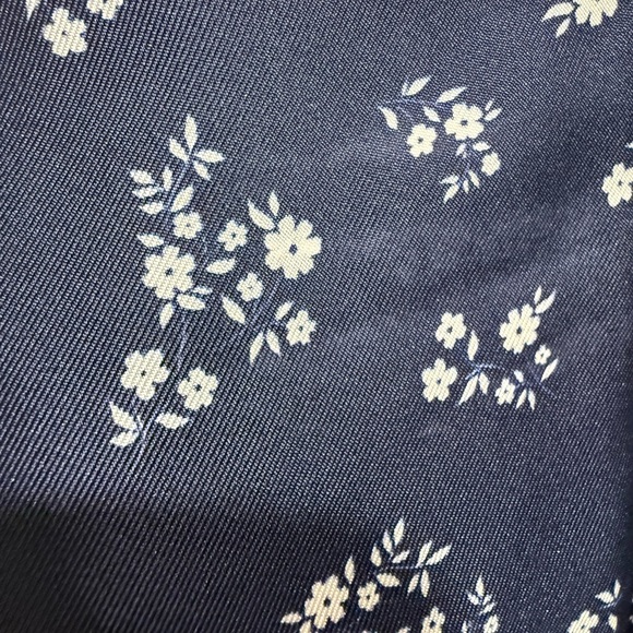 Ciao Lucia Tatiana Silk Mini Dress L Navy Floral Ruched Puff Sleeve Made in LA - Picture 6 of 8